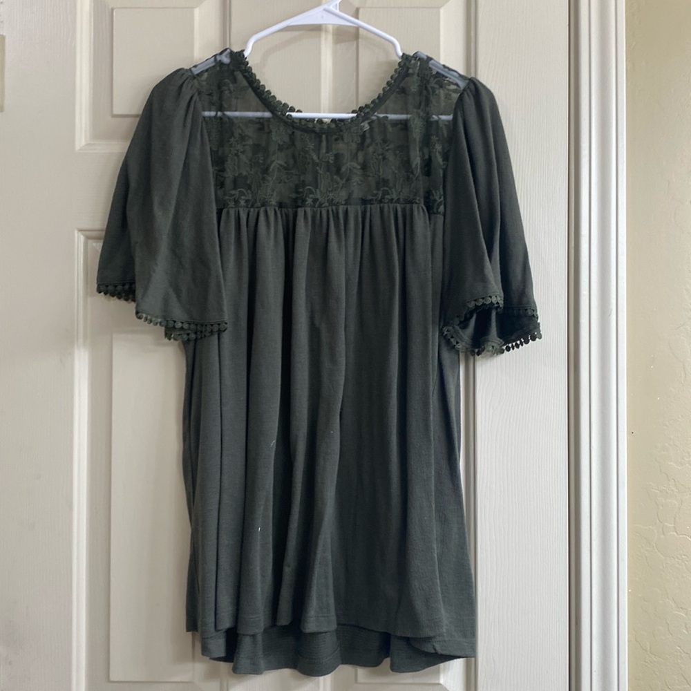 Indigo Rose, Lacy Blouse 2xl, Sage Green